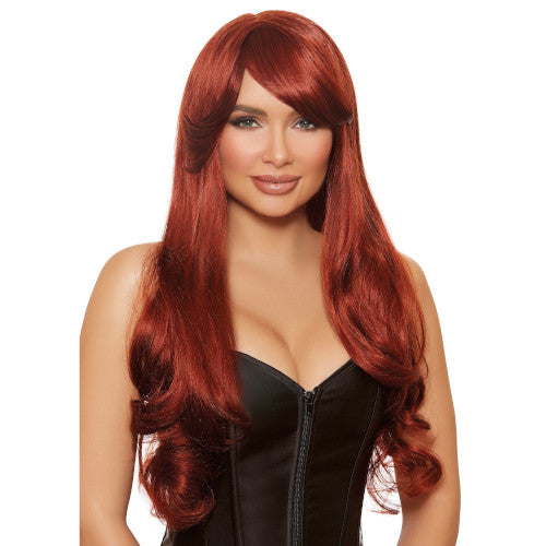 Dreamgirl Womens Long Wavy Auburn Wig