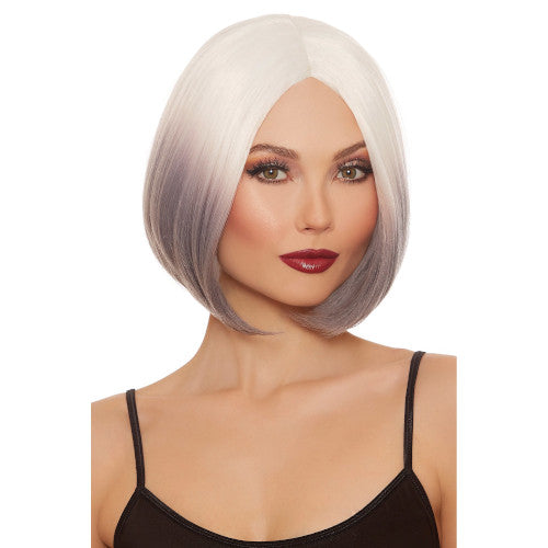 White Gray Ombre Wig Adult Halloween Accessory