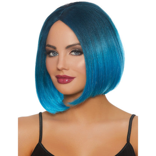 Dreamgirl Mid Length Steel Blue Ombre Bob Wig Halloween Costume Accessory