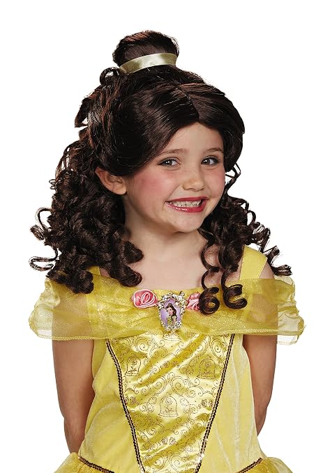 Disney Princess Beauty the Beast Belle Brown Halloween Costume Wig for Child