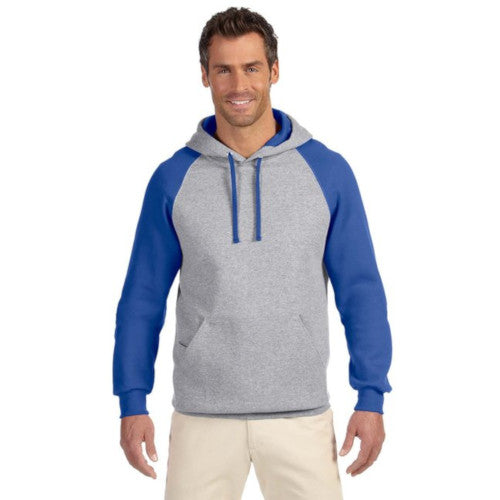Adult 8 oz. NuBlend® Colorblock Raglan Pullover Hood