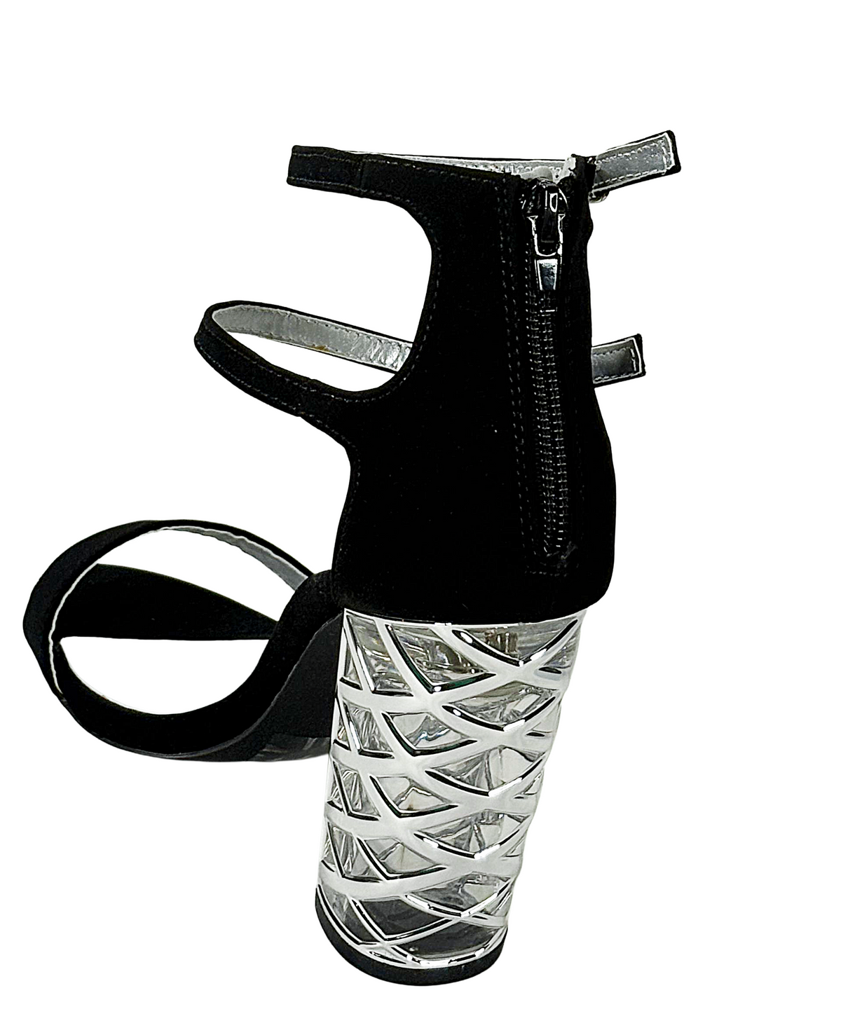 Qupid Adeline-02 Clear Lucite Block Heel Sandals