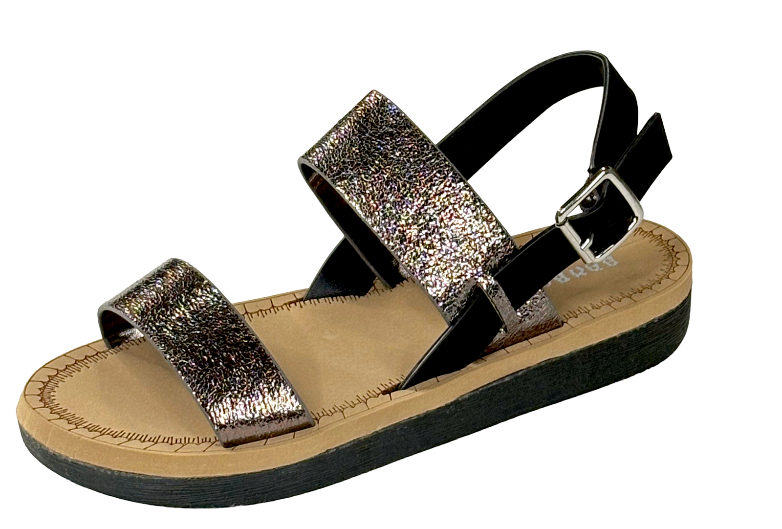 Bamboo Upraise-10S Women’s Double Strap Sandals – Adjustable Buckle Comfort Slingback Flats