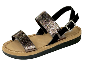 Bamboo Upraise-10S Women’s Double Strap Sandals – Adjustable Buckle Comfort Slingback Flats