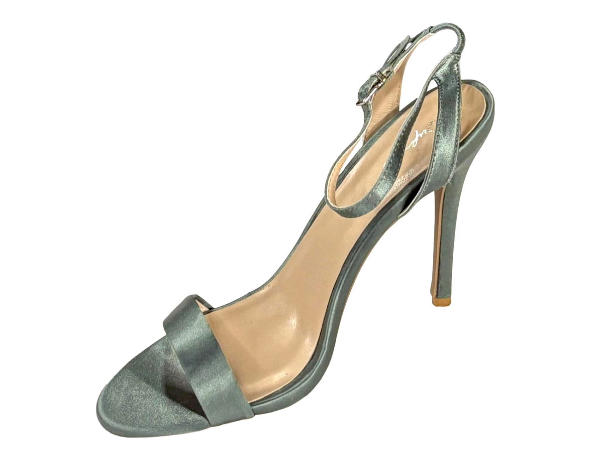 Qupid Ara-344 Women's Satin Ankle Strap Stiletto Heels
