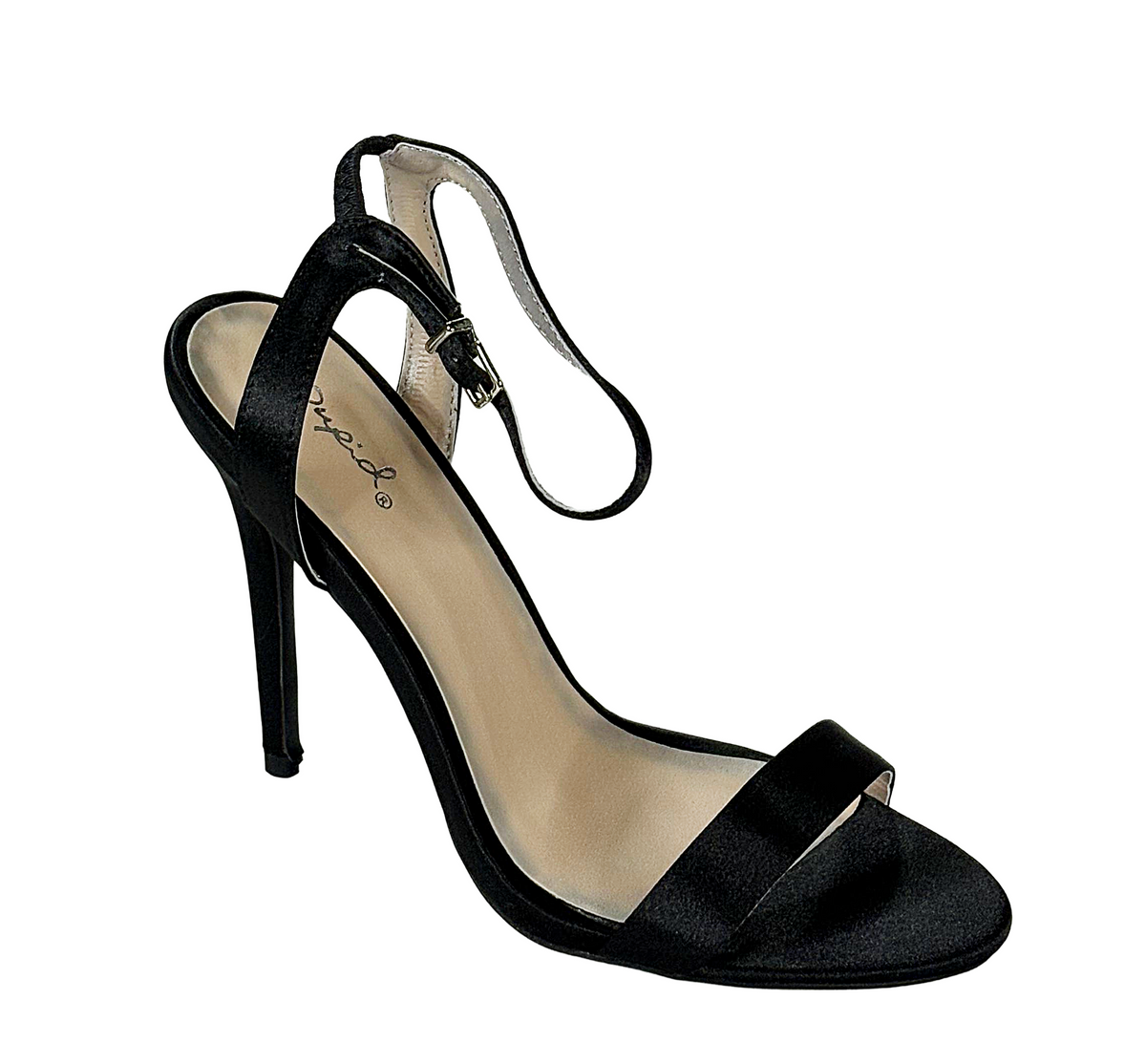 Qupid Ara-344 Women's Satin Ankle Strap Stiletto Heels
