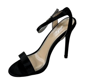 Qupid Ara-344 Women's Satin Ankle Strap Stiletto Heels