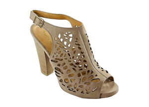 Qupid Bailey-57 Women’s Laser Cut Peep Toe Slingback Heels