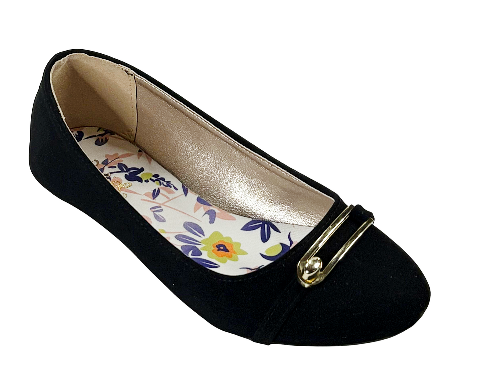 Qupid Bee-29 Women’s Ballet Flats with Gold Accent