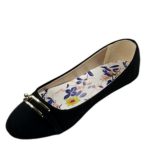Qupid Bee-29 Women’s Ballet Flats with Gold Accent