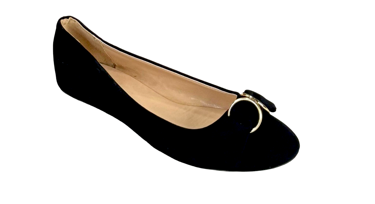 Qupid Bee-33 Women's Ballet Flats Gold Buckle Slip On Shoes
