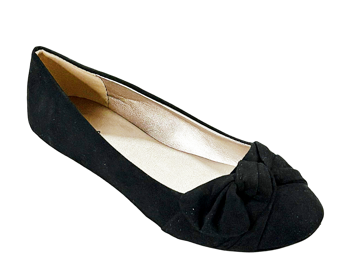 Qupid Bee-52 Women’s Ballet Flats Bow Accent Slip-On Shoes