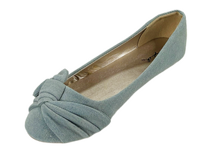 Qupid Bee-52 Women’s Ballet Flats Bow Accent Slip-On Shoes