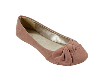 Qupid Bee-52 Women’s Ballet Flats Bow Accent Slip-On Shoes