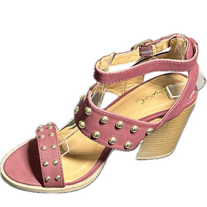 Qupid Brammer-30 Studded Chunky Heels