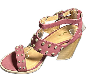 Qupid Brammer-30 Studded Chunky Heels