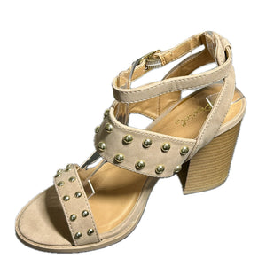 Qupid Brammer-30 Studded Chunky Heels