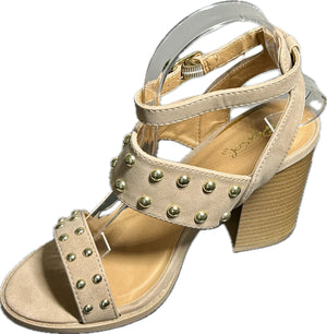 Qupid Brammer-30 Studded Chunky Heels