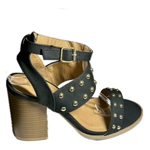 Qupid Brammer-30 Studded Chunky Heels