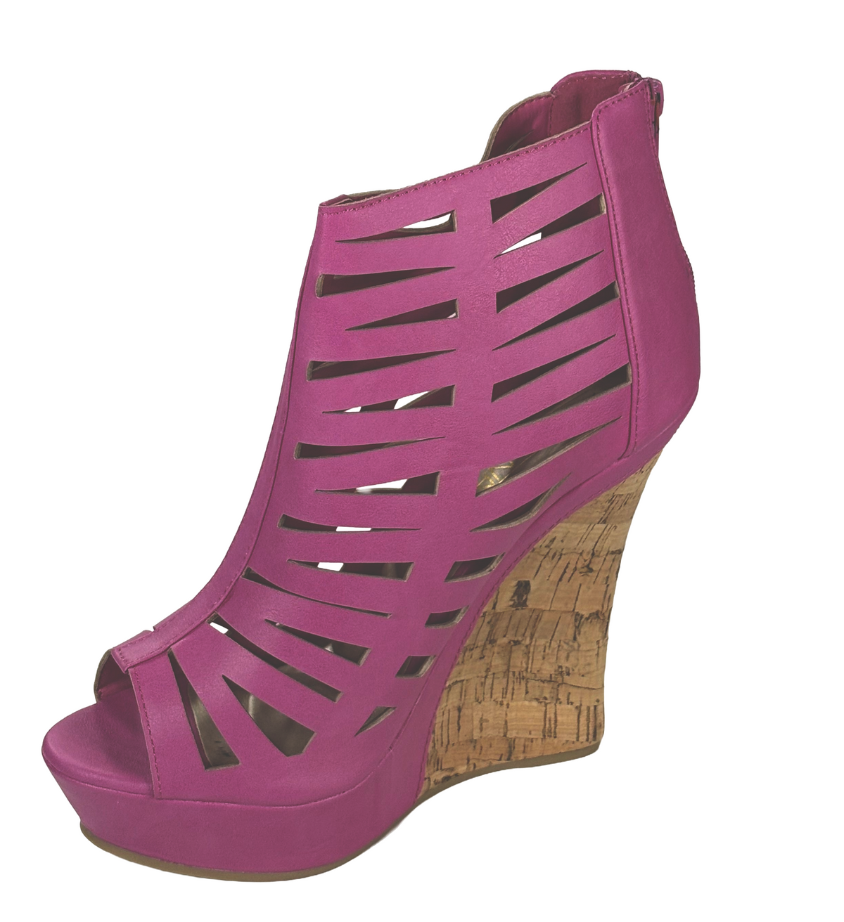 Adriana Celia-21 Women Cutout Wedge Bootie Peep Toe Platform