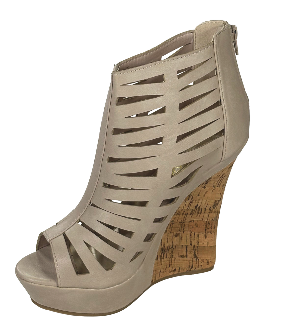 Adriana Celia-21 Women Cutout Wedge Bootie Peep Toe Platform