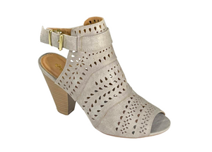 Qupid Chamber-17 Women's Cutout Peep Toe Heel Booties