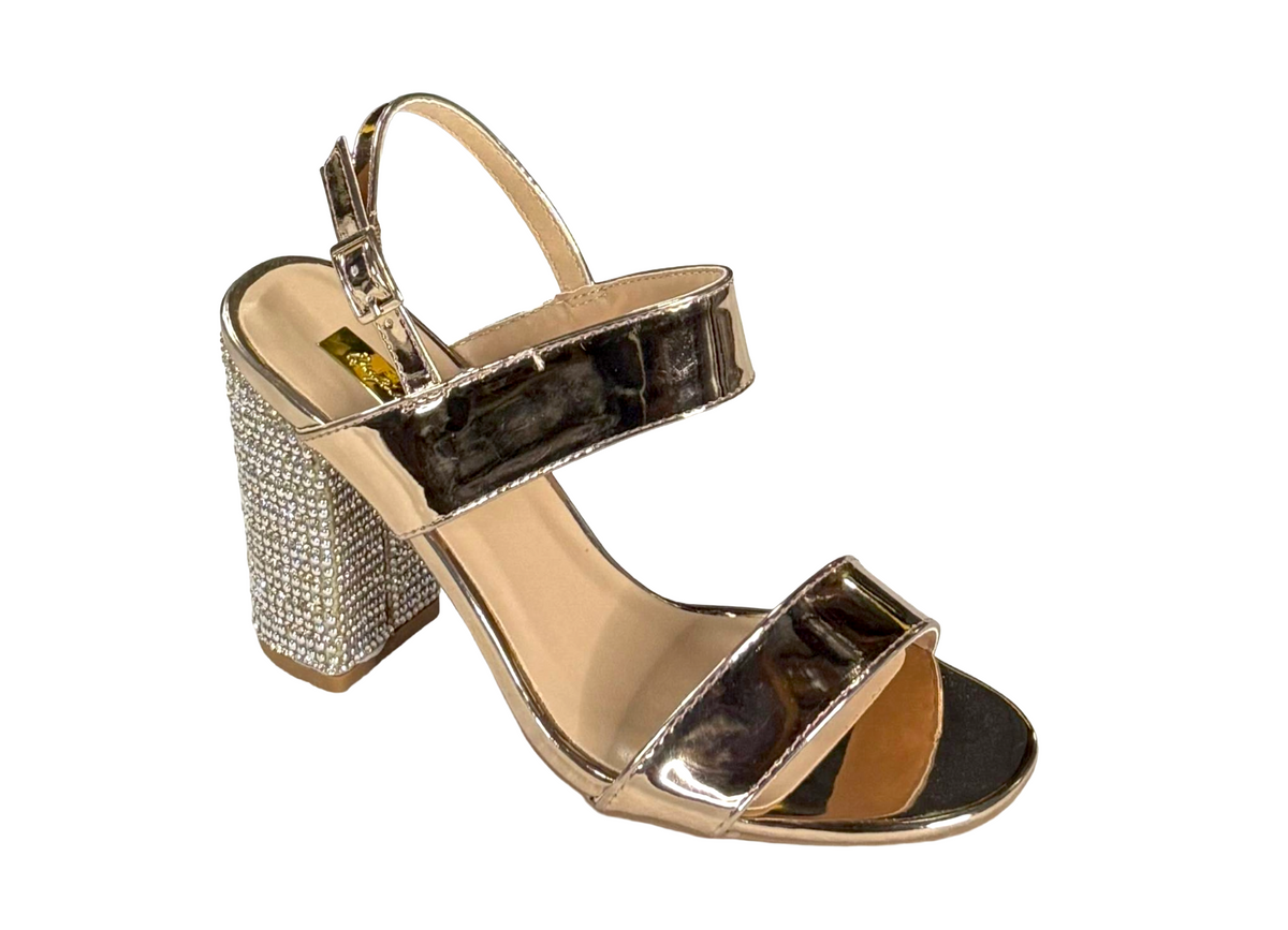 Qupid Chester-102 Women's Rhinestone Heel Sandals