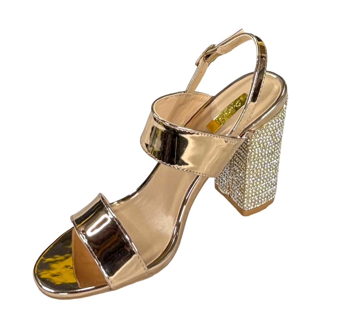 Qupid Chester-102 Women's Rhinestone Heel Sandals