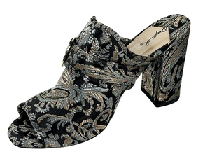 Qupid Chester-93 Brocade Buckle Mule