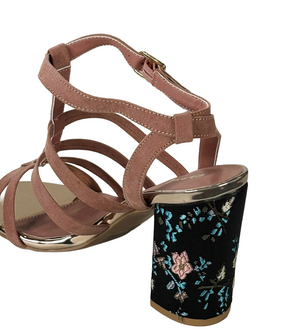 Qupid Chester-97 Women's Floral Heel Strappy Sandals