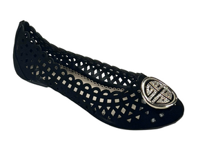 Bamboo Clore-25 Women’s Cutout Ballet Flats with Rhinestone Accent