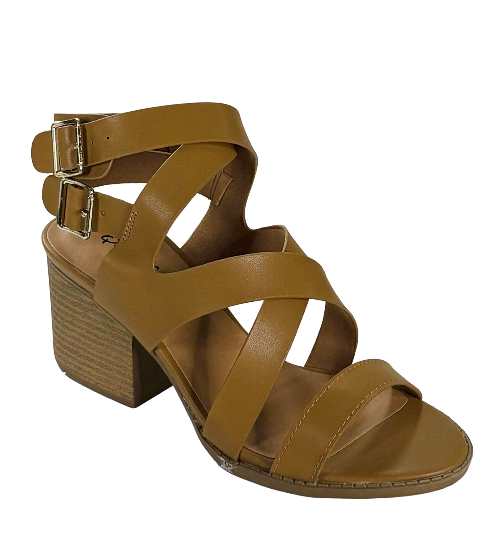 Qupid Core-49 Strappy Block Heel Sandals for Women