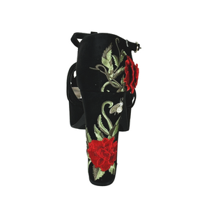 Qupid Crush-32 Women's Floral Embroidered Platform Heels