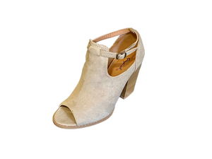 Qupid Georgia-01 Peep Toe Block Heel Sandal | Ankle Strap Chunky Heel Bootie