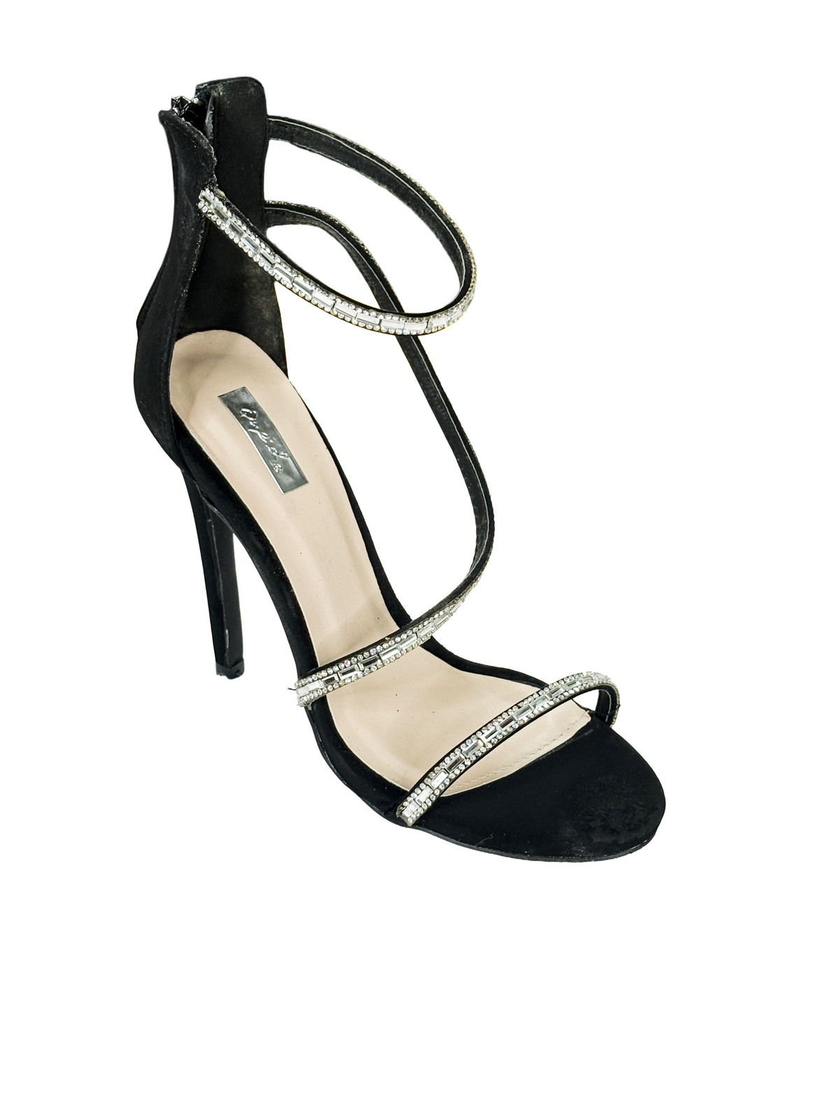 Qupid Glee-330X Rhinestone Strappy Stiletto Heels