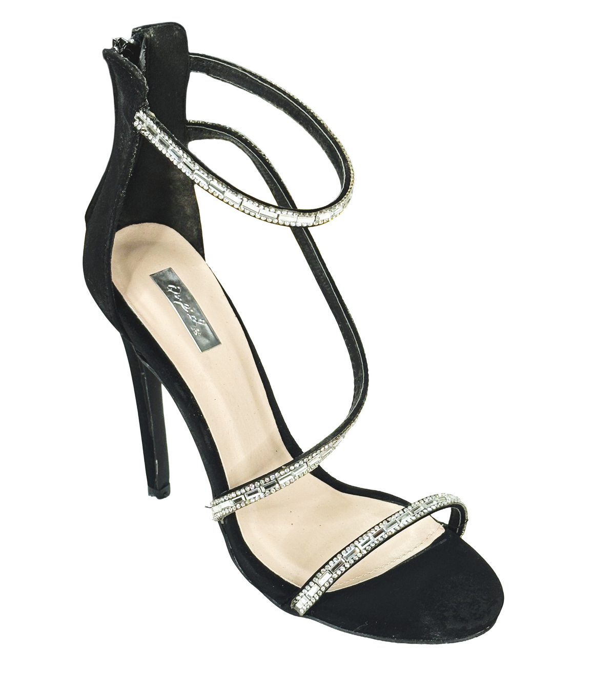 Qupid Glee-330X Rhinestone Strappy Stiletto Heels
