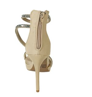 Qupid Glee-330X Rhinestone Strappy Stiletto Heels