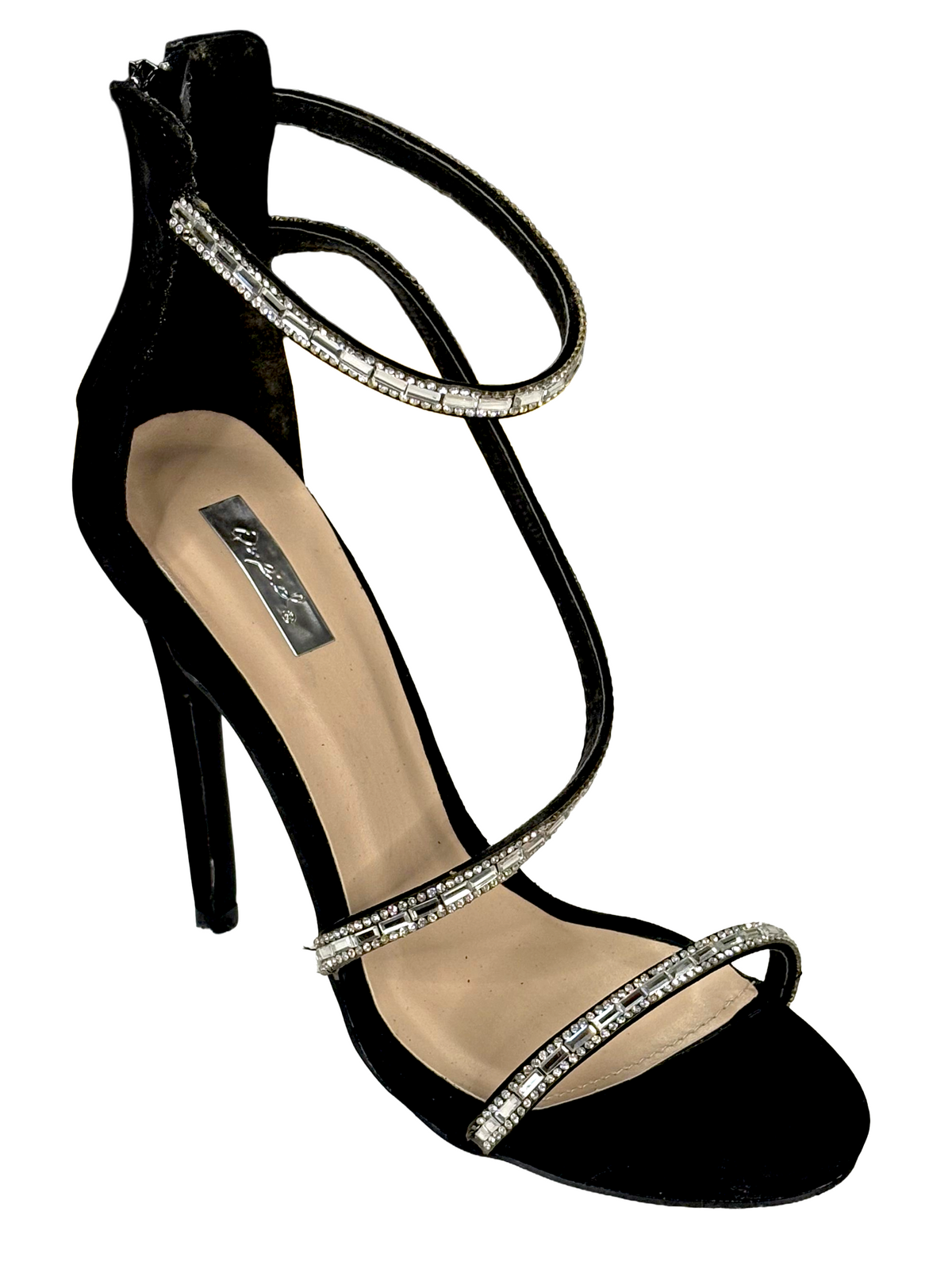 Qupid Glee-330X Rhinestone Strappy Stiletto Heels