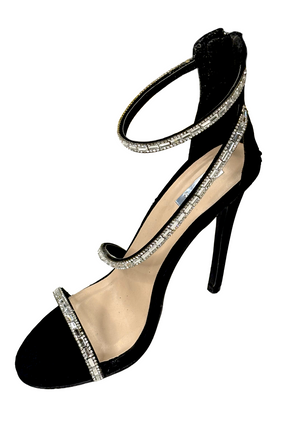 Qupid Glee-330X Rhinestone Strappy Stiletto Heels