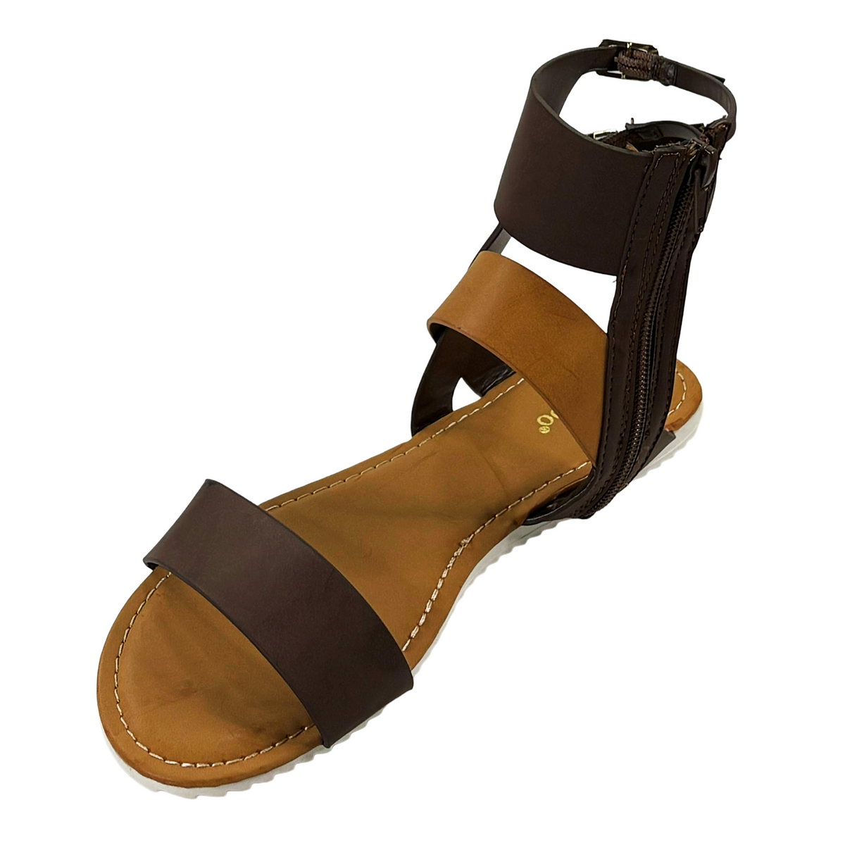 Bamboo Hearten-15 Women Gladiator Flat Sandals with Ankle Strap