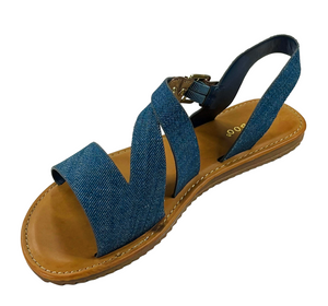 Bamboo Hearten-66S Women Gladiator Flat Sandals with Buckle Strap