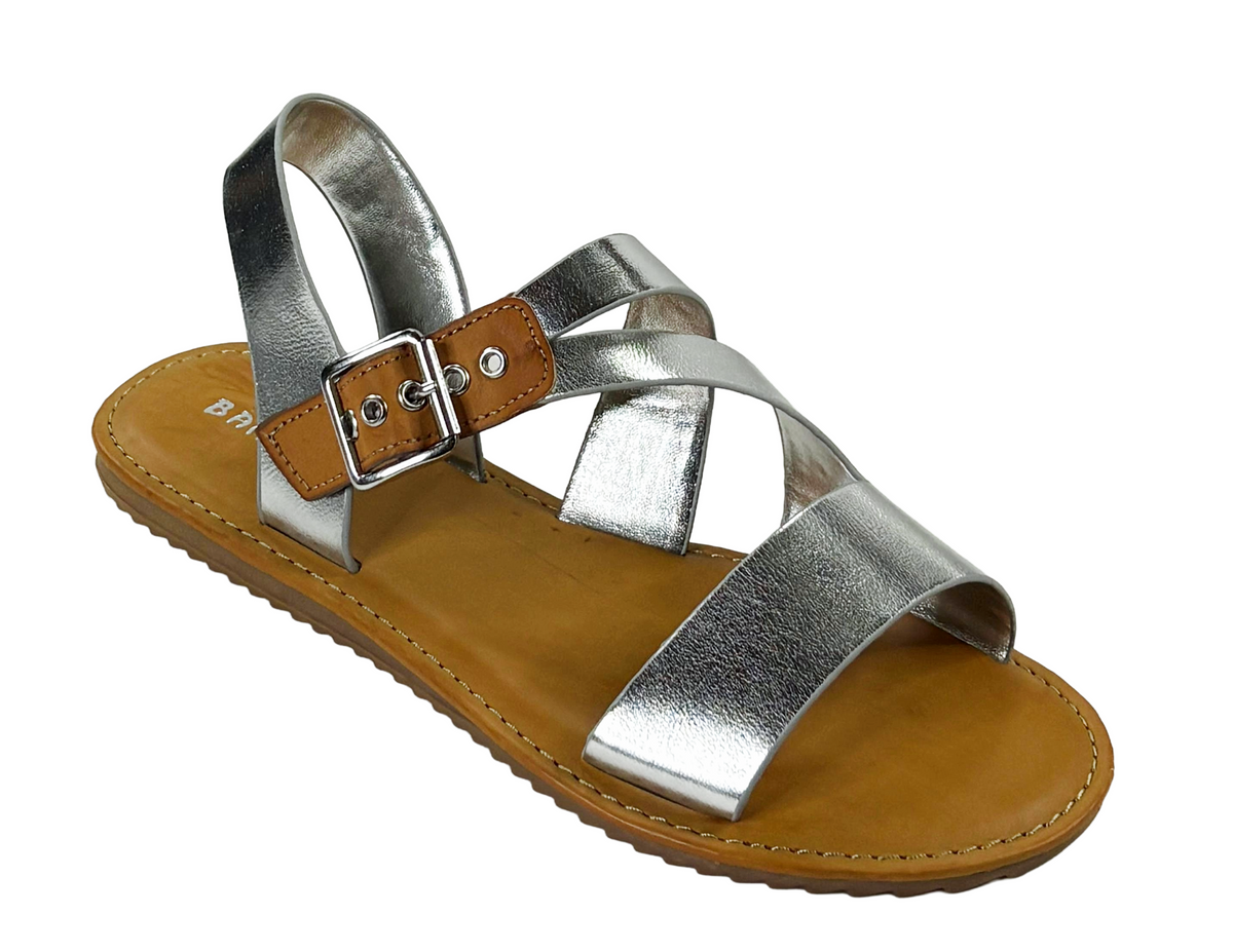 Bamboo Hearten-66S Women Gladiator Flat Sandals with Buckle Strap