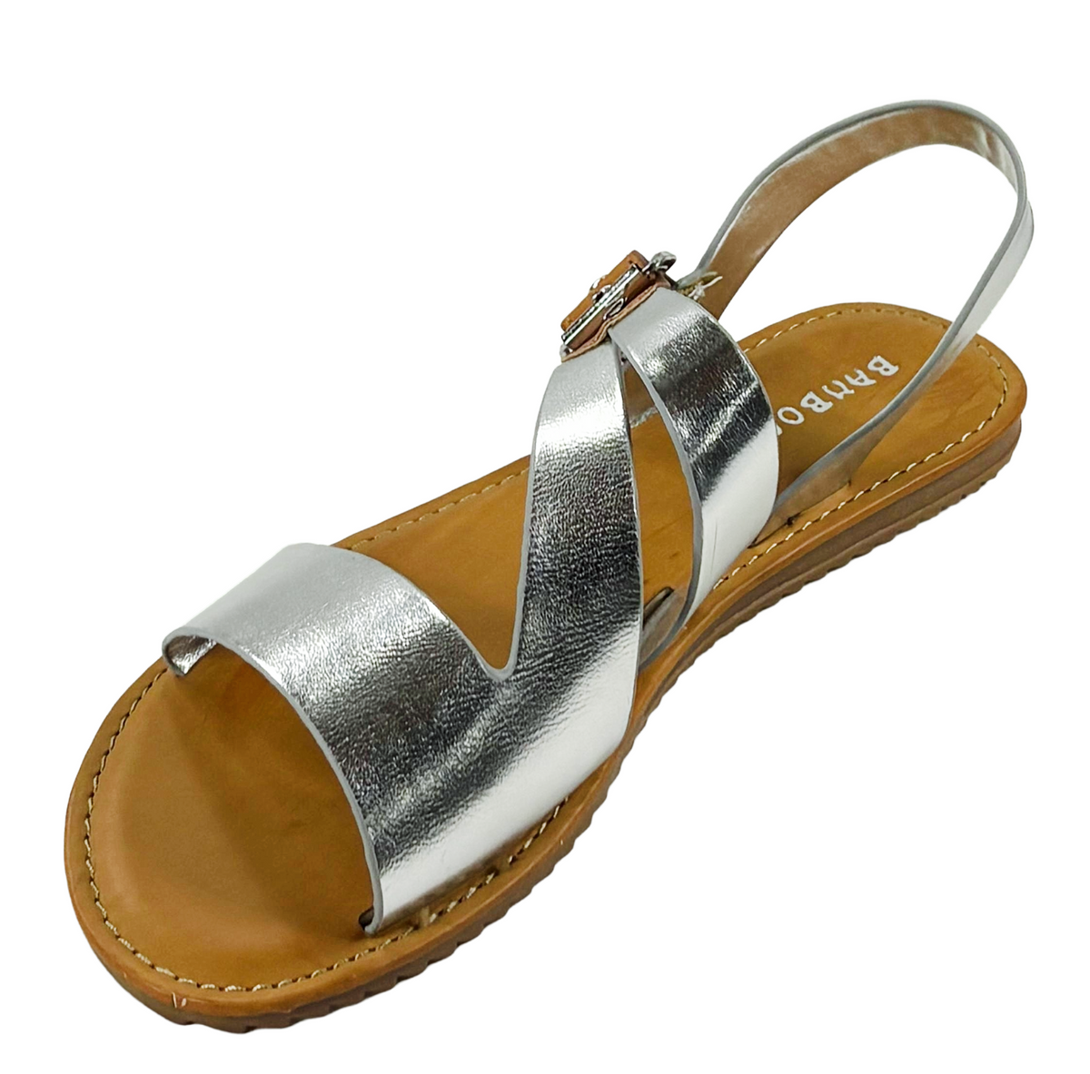Bamboo Hearten-66S Women Gladiator Flat Sandals with Buckle Strap