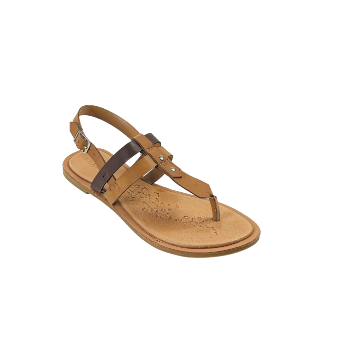 Bamboo Impart-01X Women’s T-Strap Flat Sandals with Buckle Closure