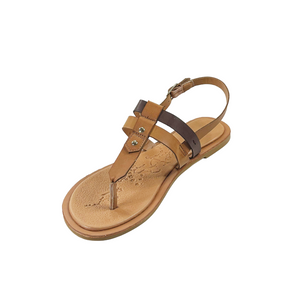Bamboo Impart-01X Women’s T-Strap Flat Sandals with Buckle Closure