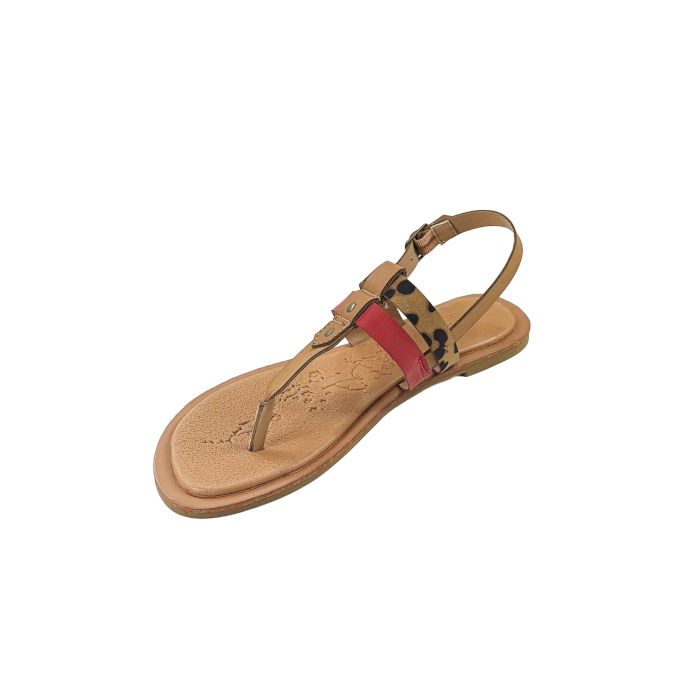 Bamboo Impart-01X Women’s T-Strap Flat Sandals with Buckle Closure
