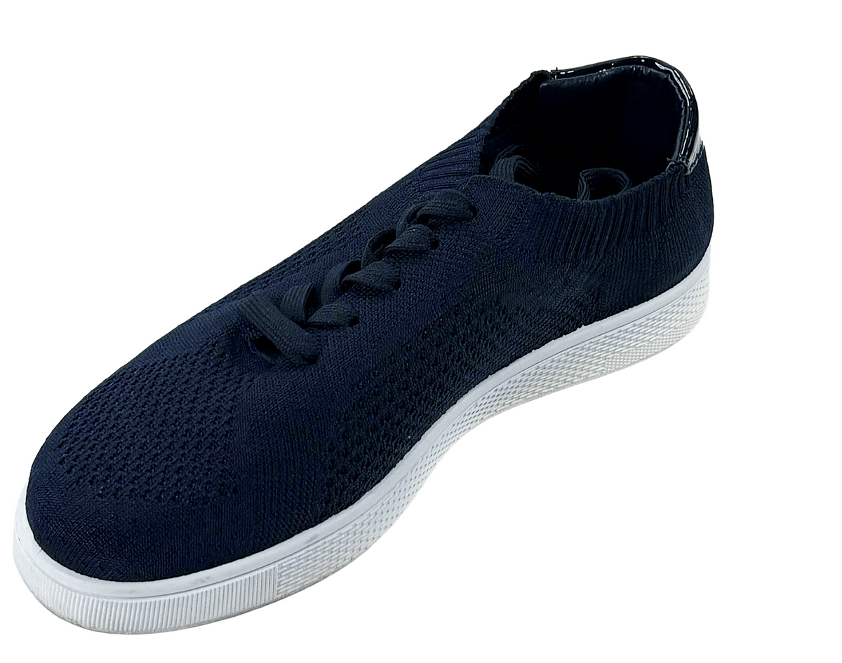 Bamboo Knitty-01S Women Lightweight Knit Lace Up Sneakers