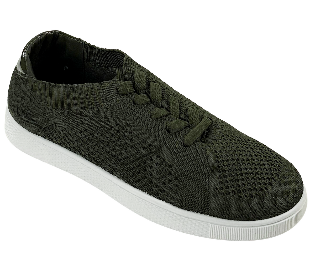 Bamboo Knitty-01S Women Lightweight Knit Lace Up Sneakers