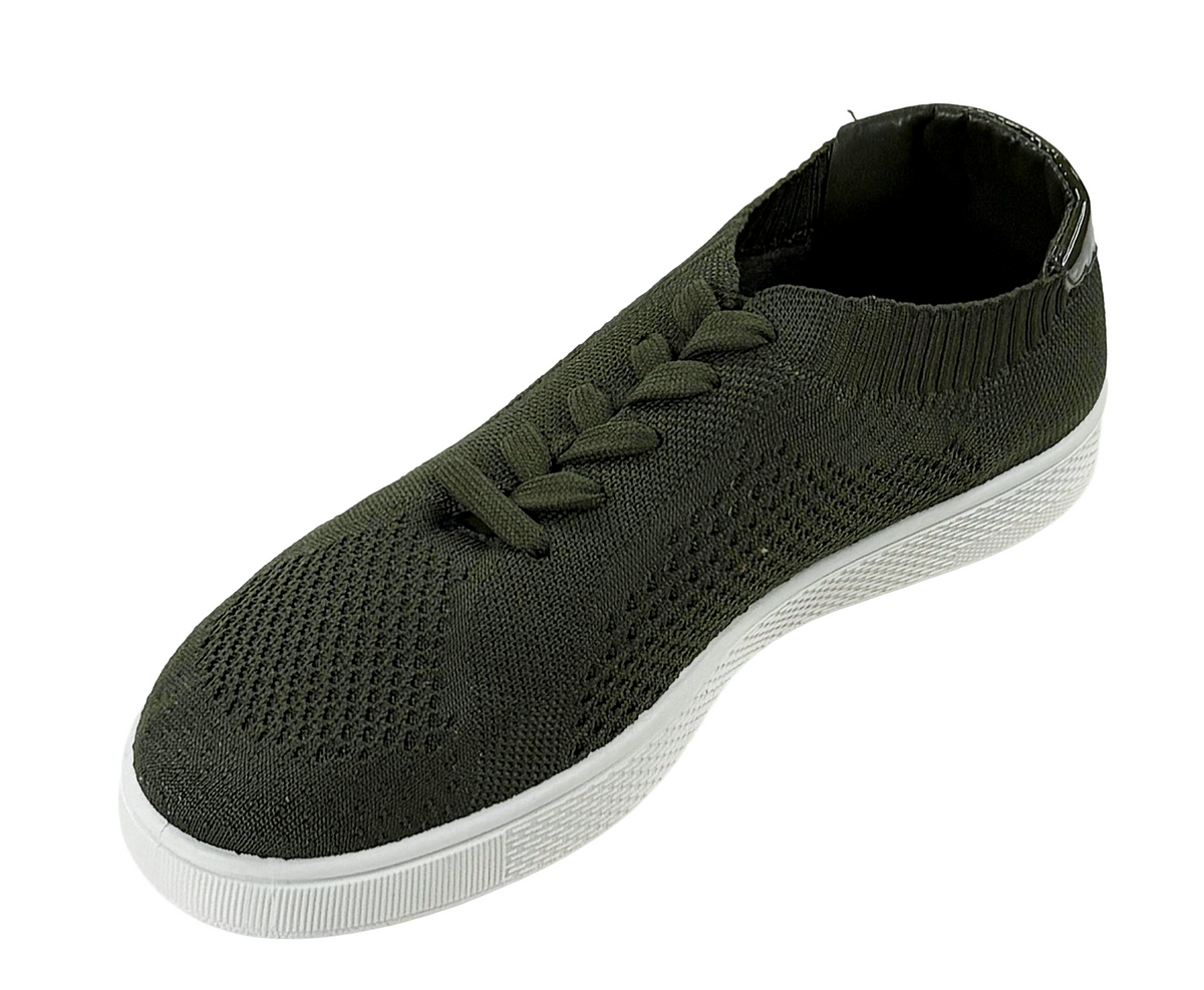 Bamboo Knitty-01S Women Lightweight Knit Lace Up Sneakers