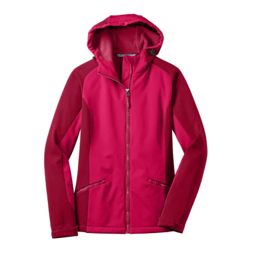 Port Authority Ladies Gradient Hooded Soft Shell Jacket. L312